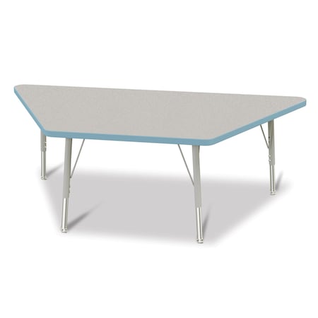 Jonti-Craft Berries Trapezoid Activity Tables, 30 in. x 60 in., E-height, Freckled Gray/Coastal Blue/Gray 6443JCE131